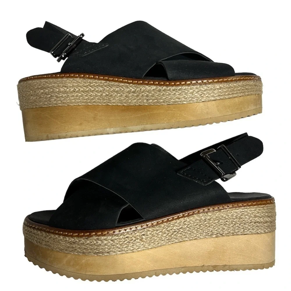 Novacas Vegan Willa Black Platform Sandals